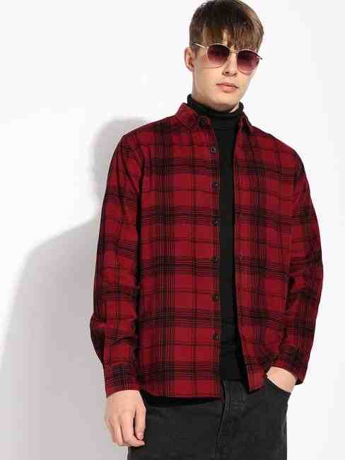 GAS | Regular Fit Classic Collar Checked Corduroy Shirt