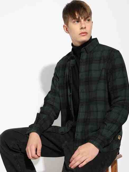 GAS | Regular Fit Classic Collar Checked Corduroy Shirt