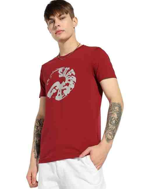 GAS | Crew Neck Textured Print Regular Fit Tshirt