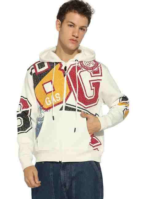GAS | Graphic Print Sweatshirt with Kangaroo Pocket