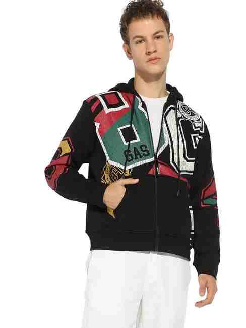 GAS | Graphic Print Sweatshirt with Kangaroo Pocket
