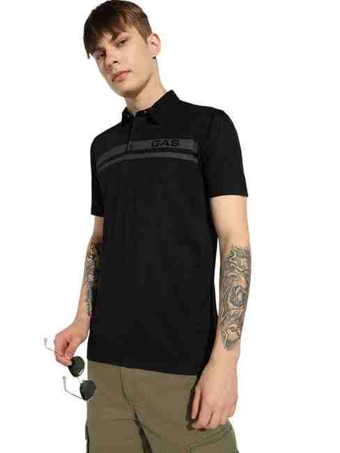 GAS | Regular Fit Short Sleeve Black Polo T-Shirt