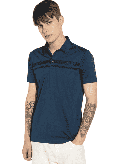 GAS | Regular Fit Short Sleeve Blue Polo T-Shirt