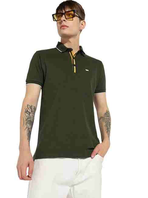 GAS | Regular Fit Short Sleeve Olive Polo T-Shirt