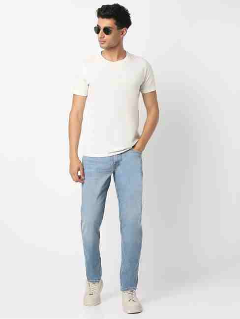 GAS | Men's Mid-Rise Tapered Fit Light Wash Jeans