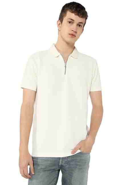 GAS | Solid Zip Structured Polo T-Shirt