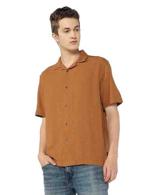 GAS | Solid Lapel Collar Boxy Fit Shirt