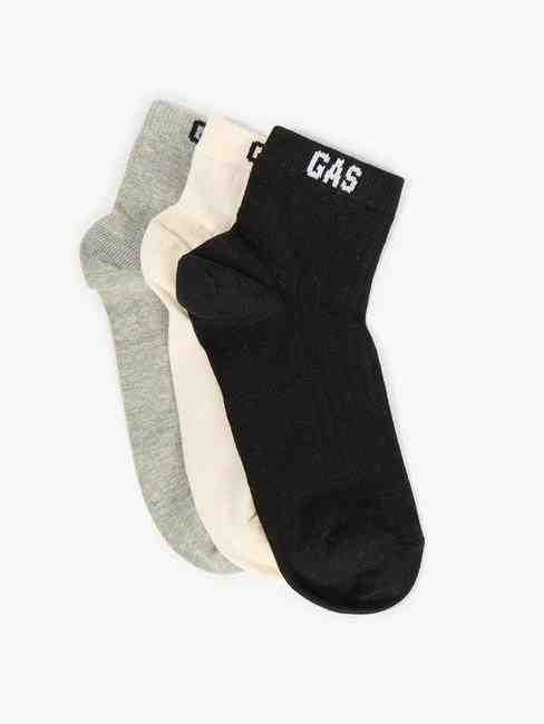 GAS | Solid Ankle-Length Classic Socks (Pack of 3)