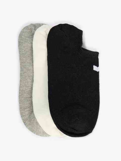 GAS | Solid No Show Greyscale Socks (Pack of 3)