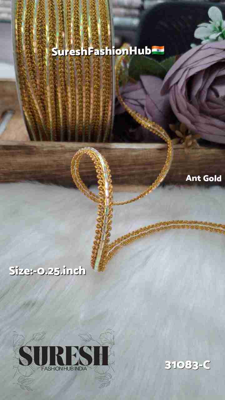 Ant Gold Rainbow Cutdhana Jhalar Lace – Design 31083-C