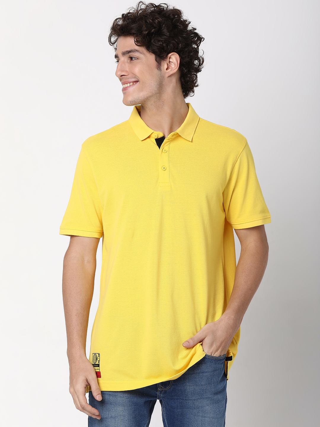 spykar | Spykar Yellow Cotton T-Shirts 0