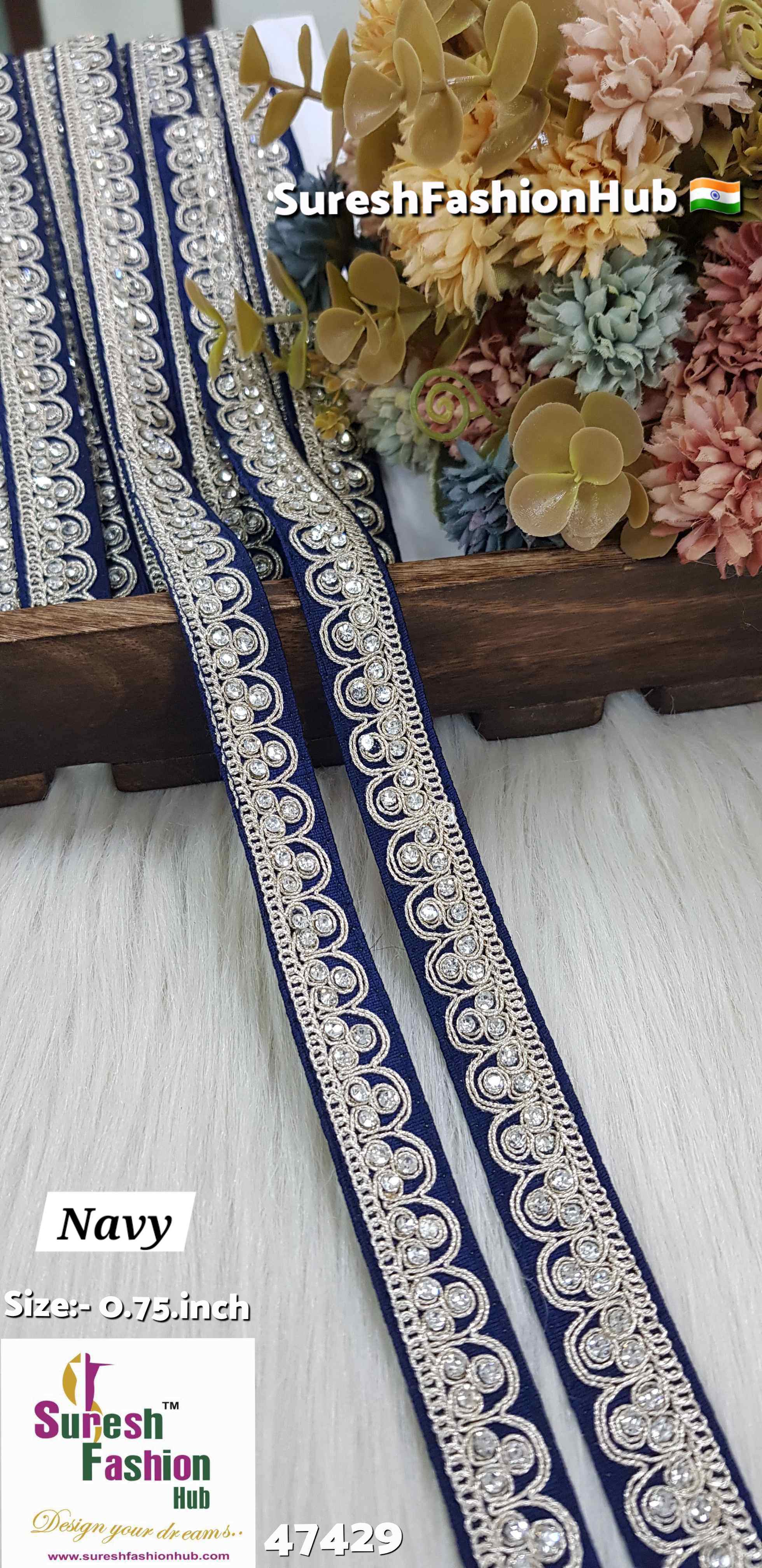 Here are some SEO-optimized ALT text suggestions for your lace products: 1. "Luxurious Pearl Shade Jhalar Lace - Glitter Embellished Trim" 2. "Machine-Made Scalloped Lace - Elegant Border for Sarees" 3. "Gota and Zari Lace for Sarees - Traditional Ethnic Embellishment" 4. "Decorative Jhalar Lace with Glitter Dori - Fe