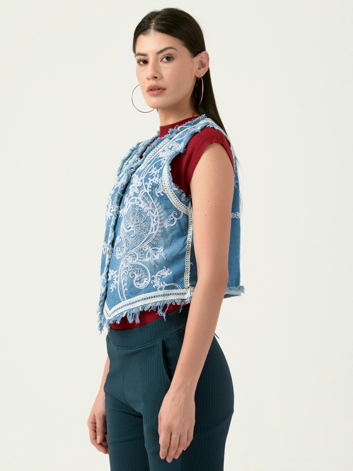 Albion Women Smart Premium Blue Blouson Top