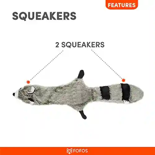 Barkbutler Fofos Skinneez Raccoon Toy for Dogs