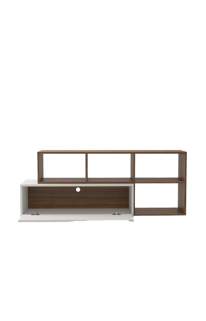 Hacker TV Unit | TV Stand for Living Room | Home Entertainment Unit | TV Console for Bedroom - Leon Teak, 1 Year Warranty