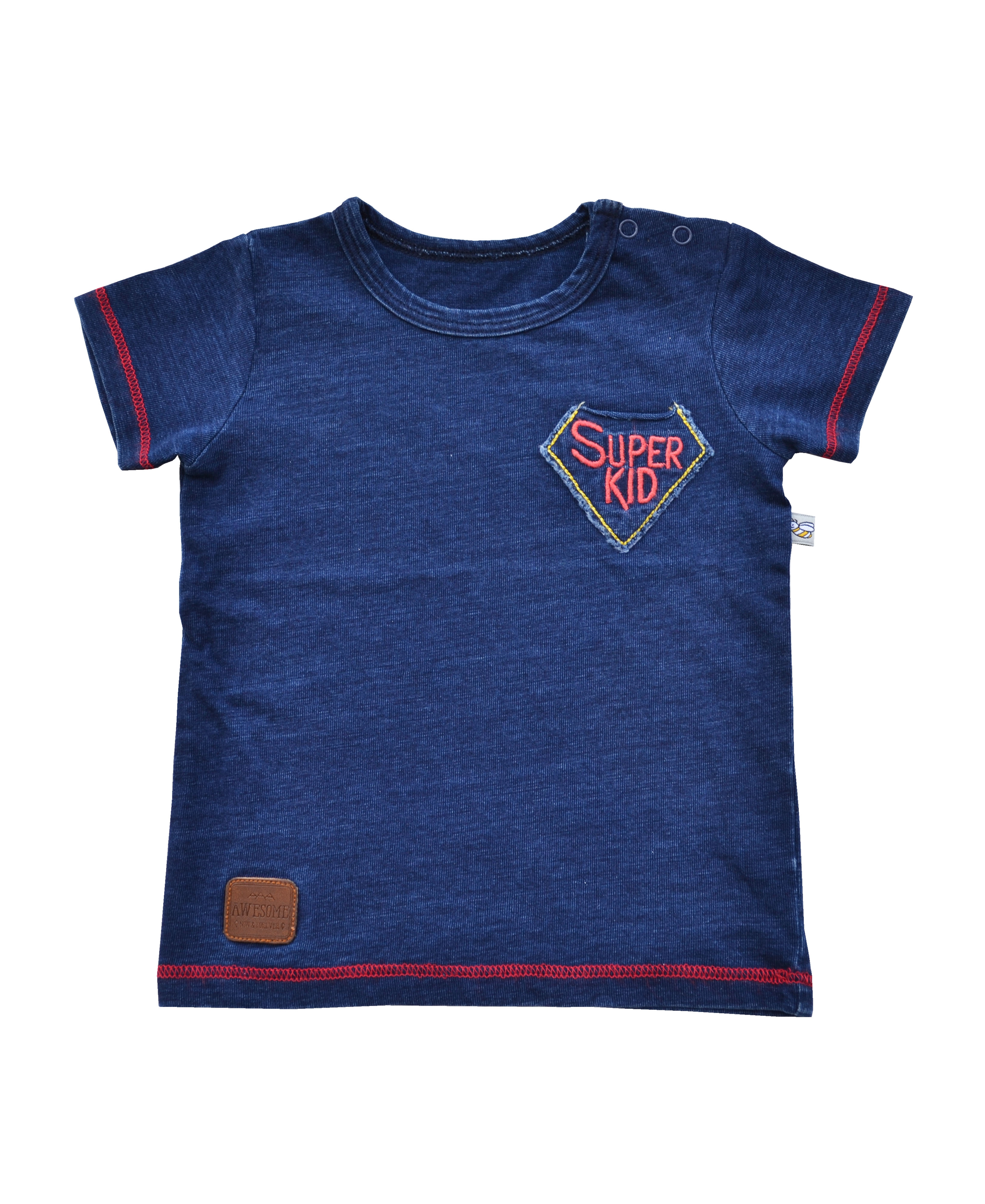 Babeez | Super Kid Emb on Denim Look T-Shirt (100% Cotton Single Jersey) undefined