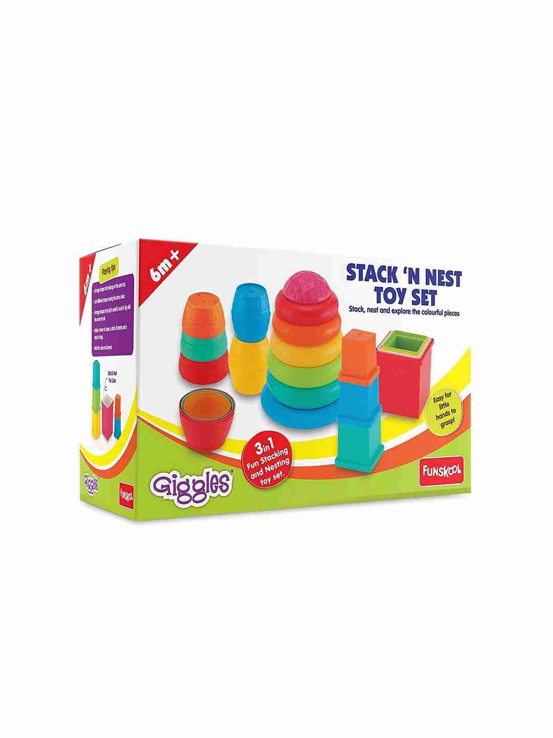 Giggles Pull Stack 'N Link Toy Set New Born for Kids age 12M+