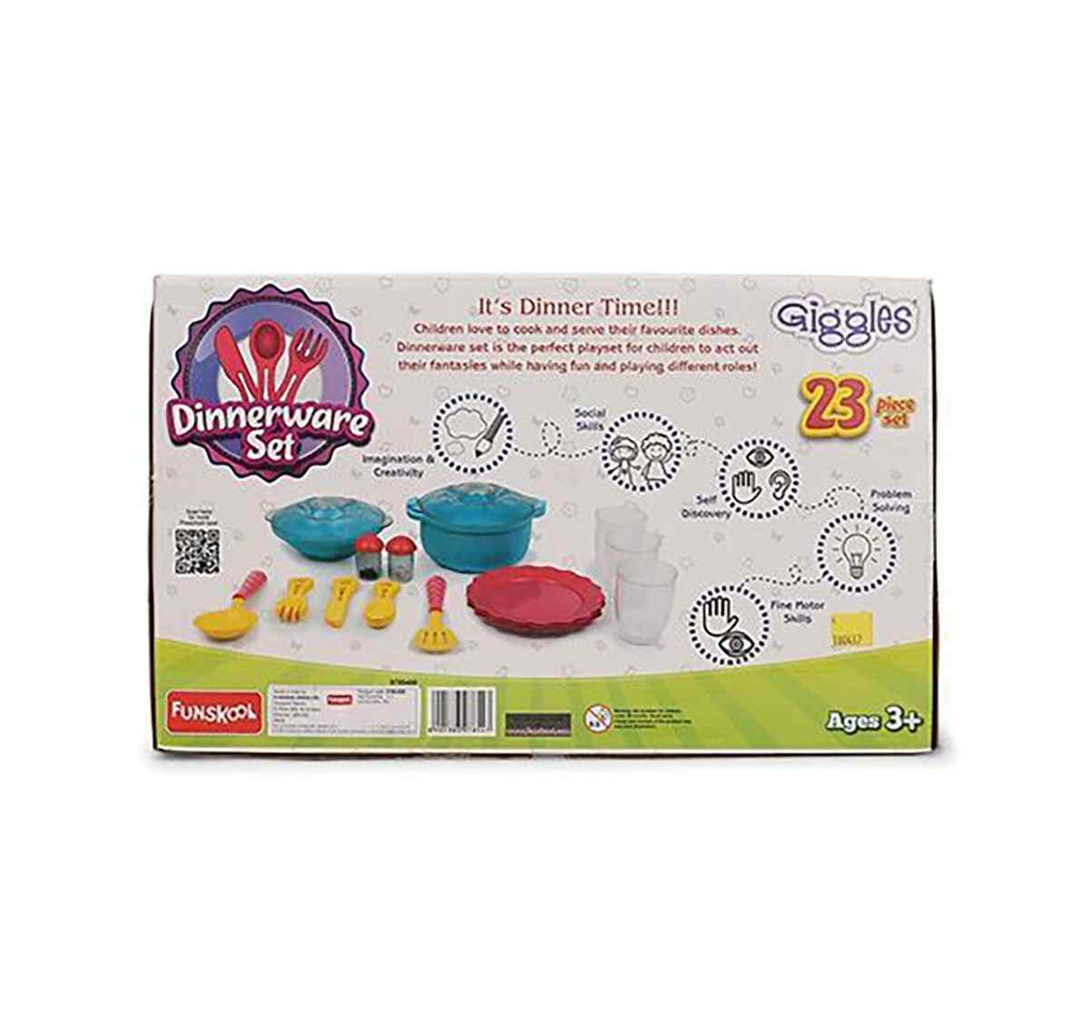 Giggles Dinnerware Set - 23 Pieces Kitchen Sets & Appliances for Kids age 3Y+