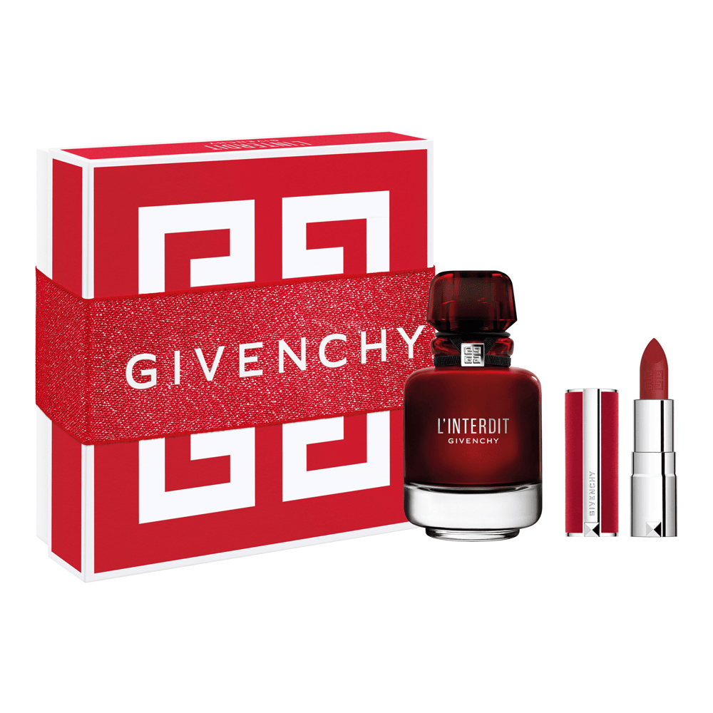 L'Interdit Eau De Parfum Rouge + Mini Le Rouge Deep Velvet Lipstick Gift Set Christmas (Limited Edition)