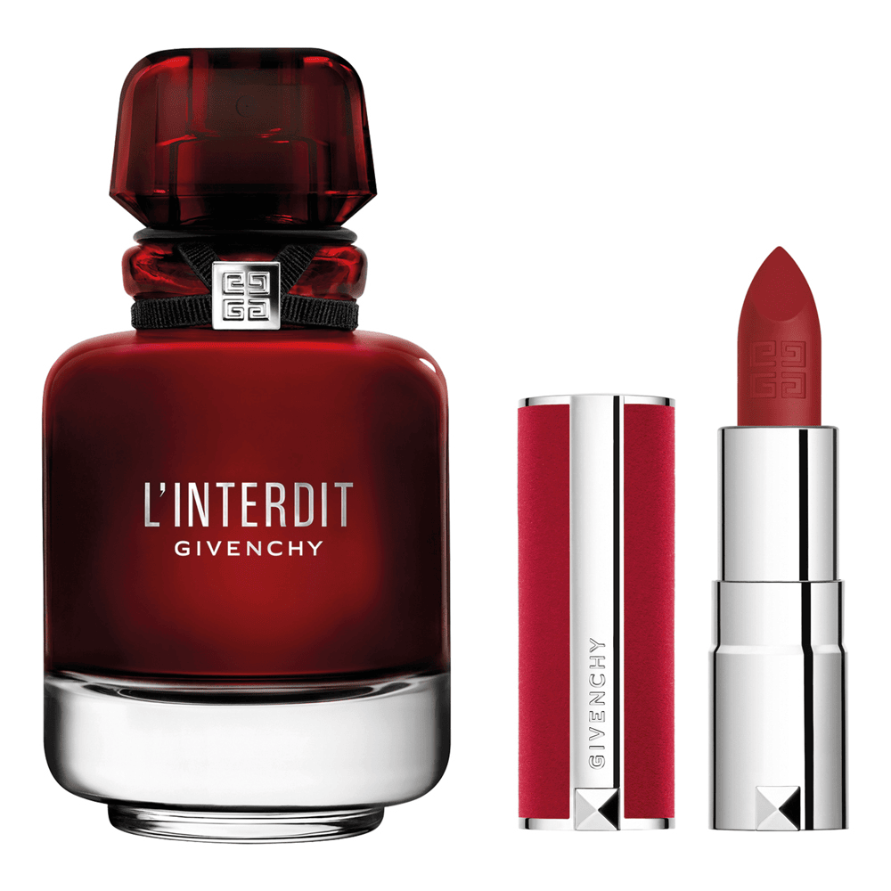 L'Interdit Eau De Parfum Rouge + Mini Le Rouge Deep Velvet Lipstick Gift Set Christmas (Limited Edition)