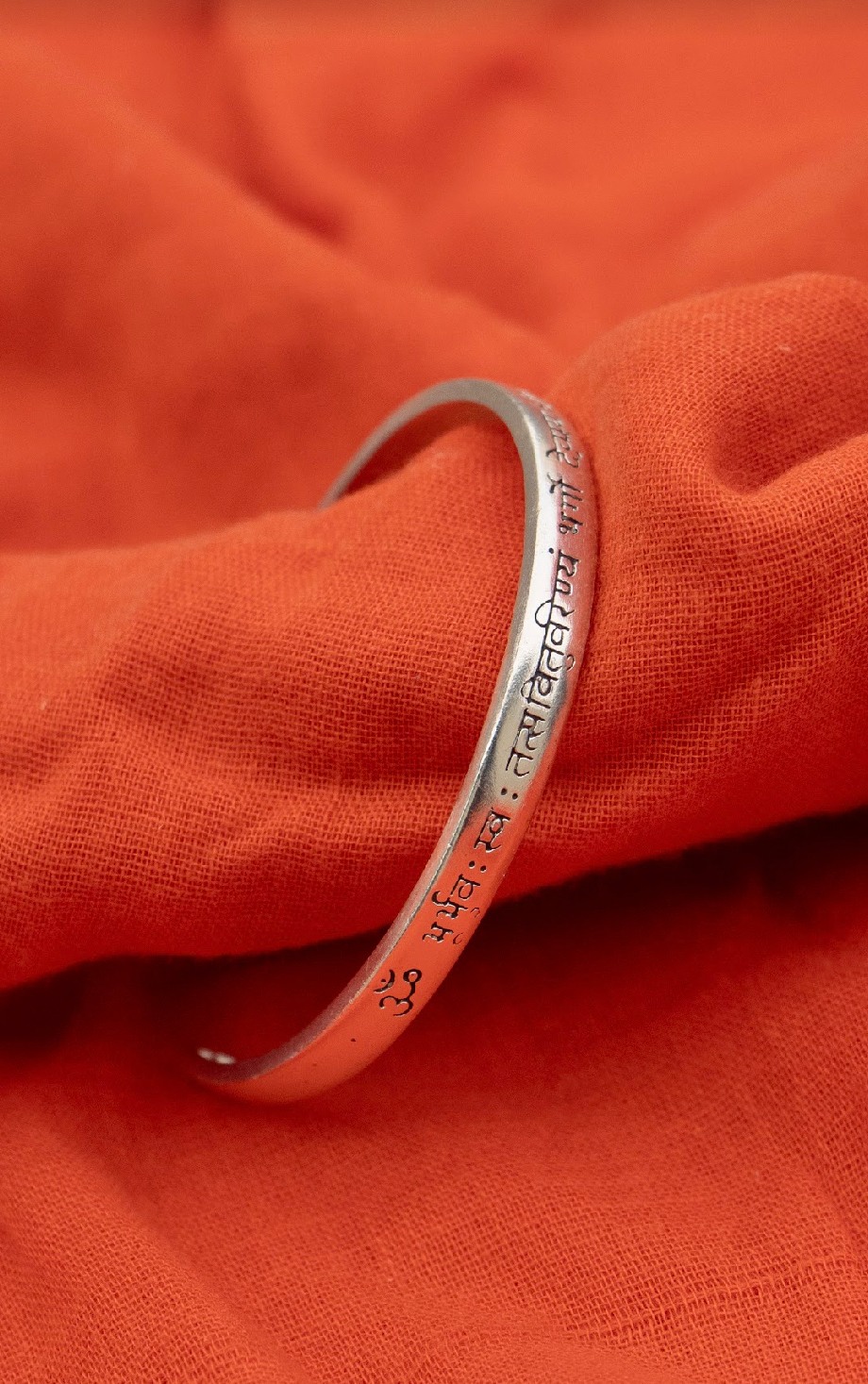92.7 Silver Gayatri Mantra bangle Female