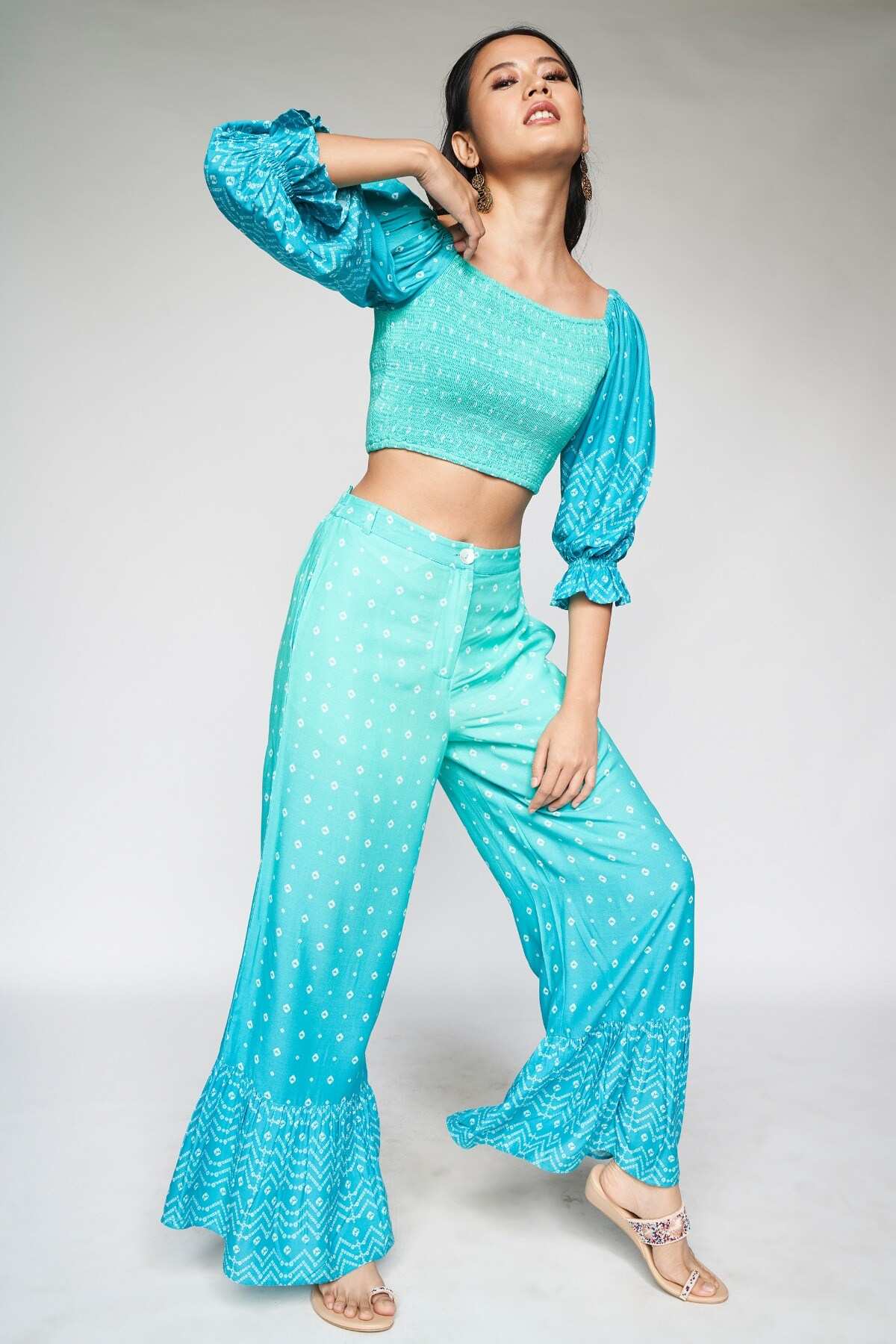 Palazzo saree global top desi