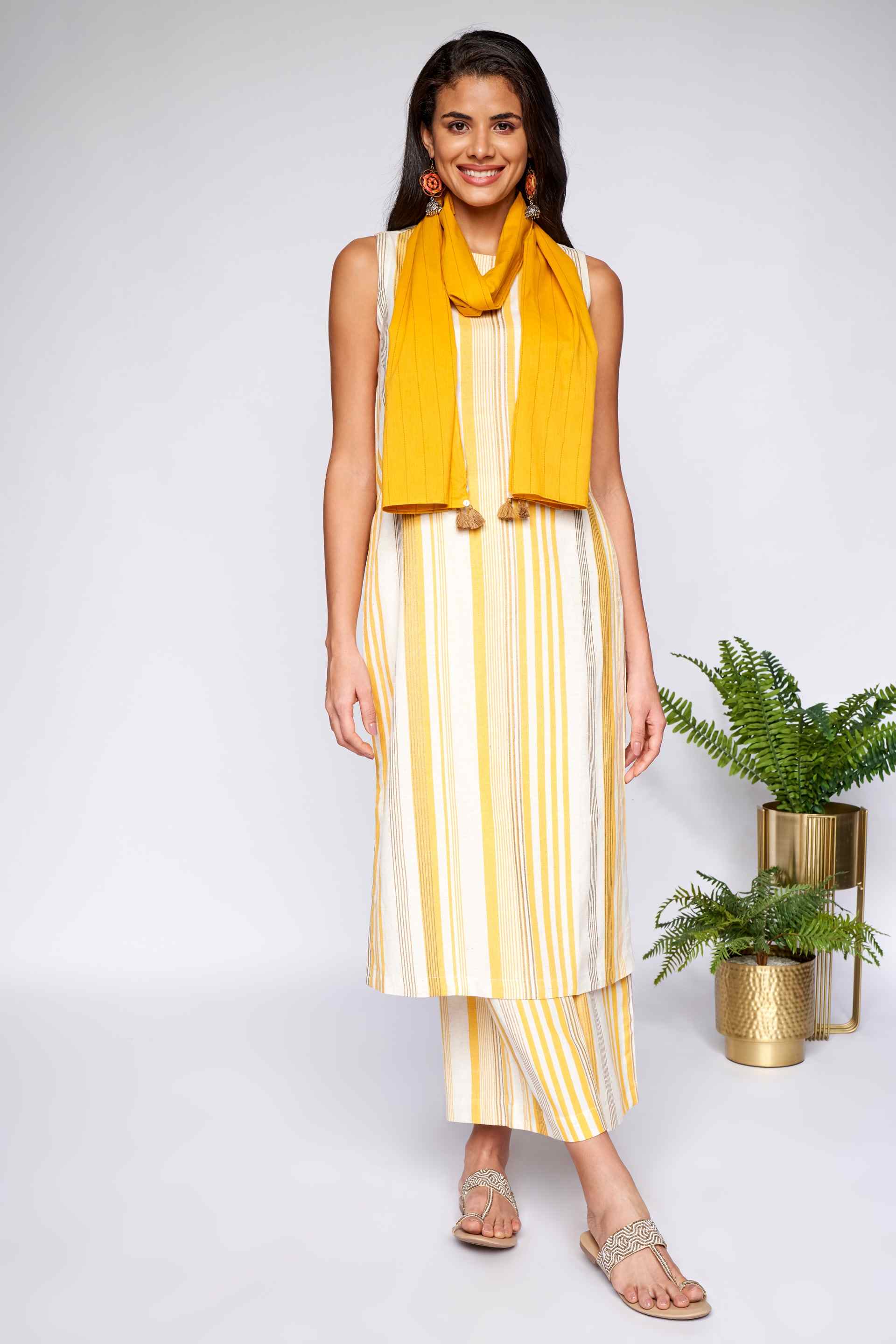 Mustard Regular Straight Scarf