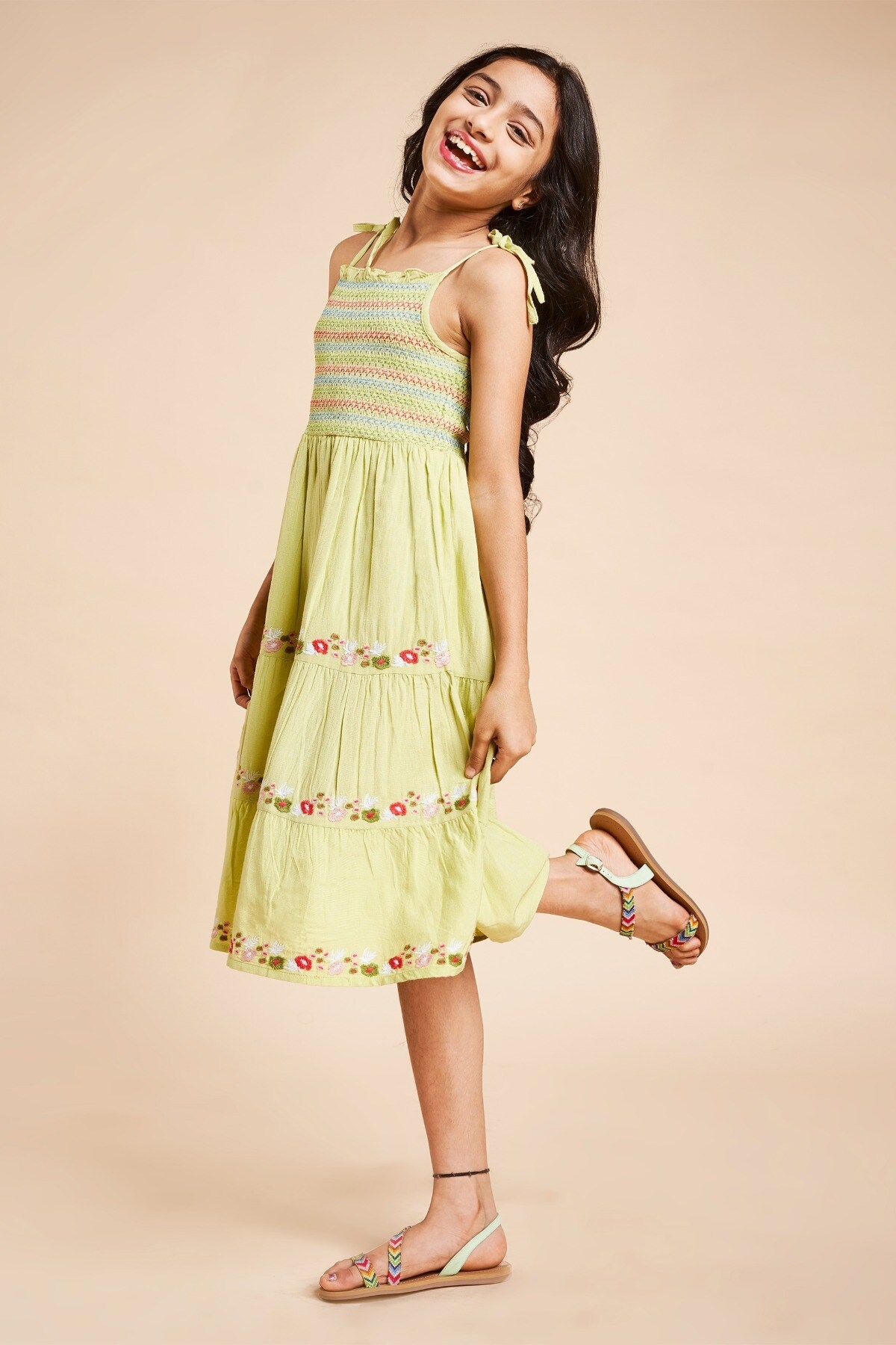Global Desi | Lime Green Dress 0