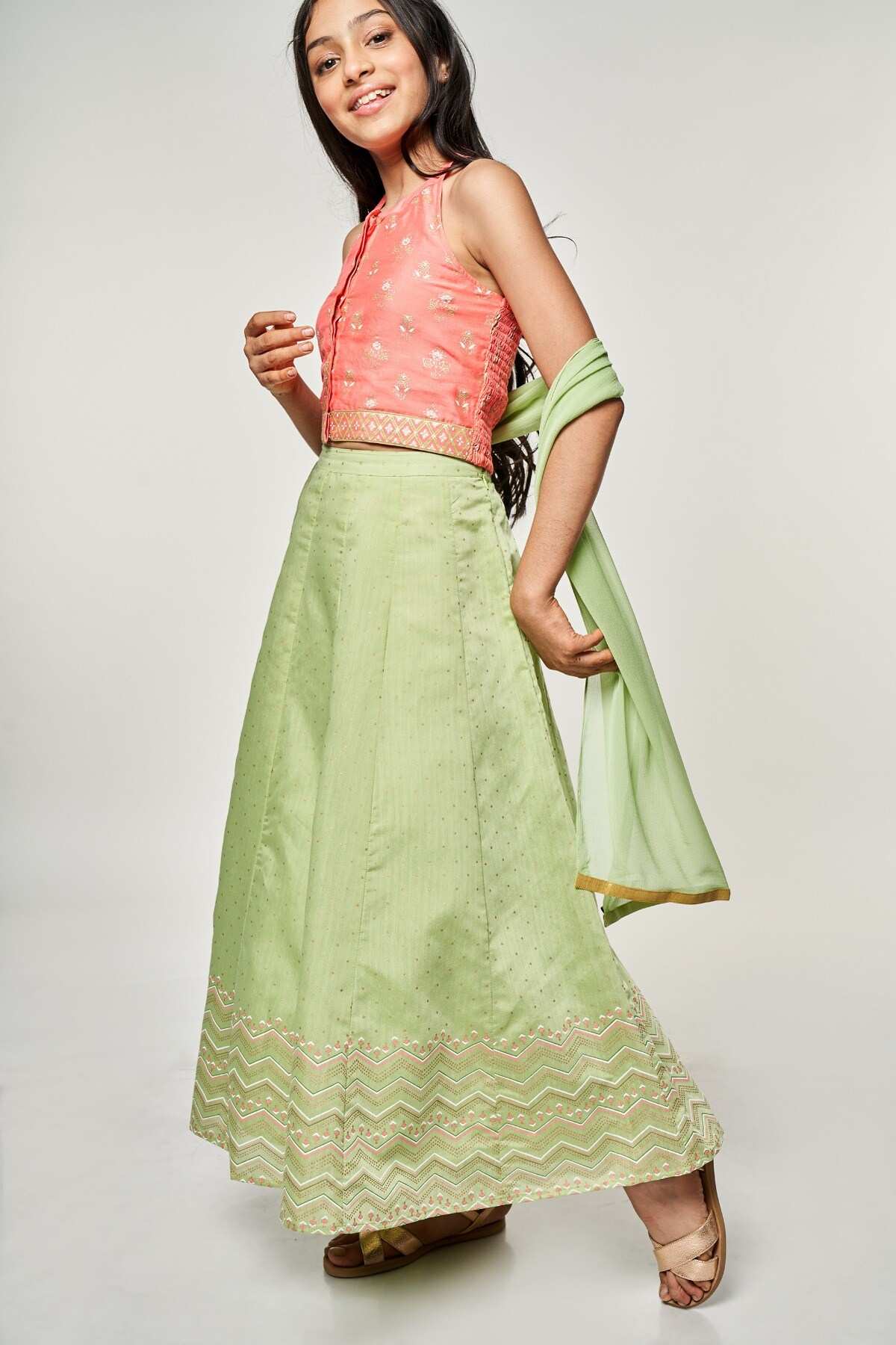 Lime Pink Printed Set