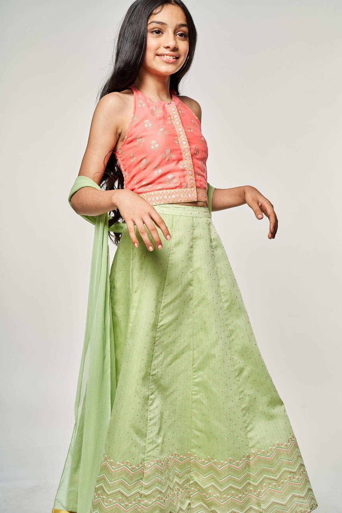 Lime Pink Printed Set