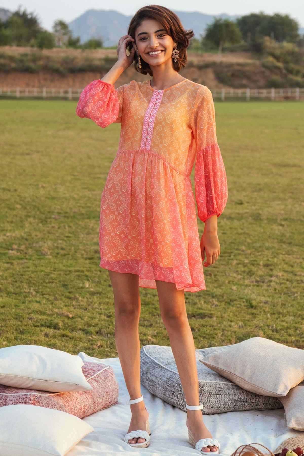 global desi orange tunic