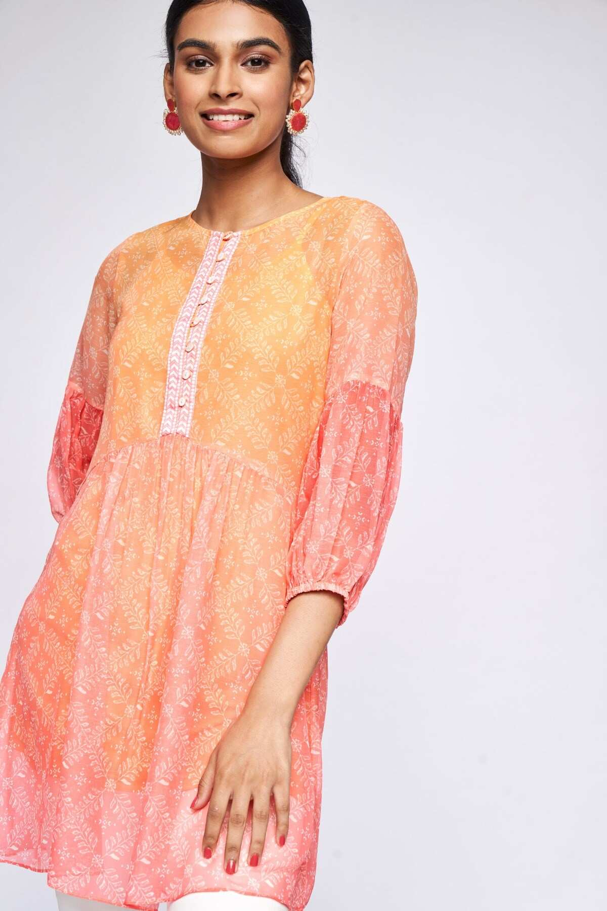 global desi orange tunic