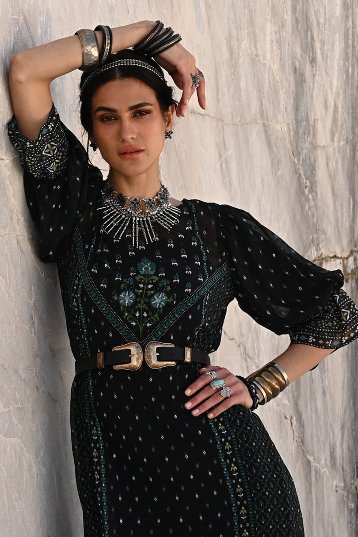 Global desi black dress top