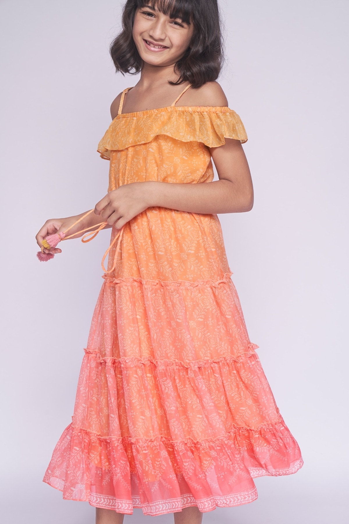 Global Desi | Global Desi Orange Gown 0