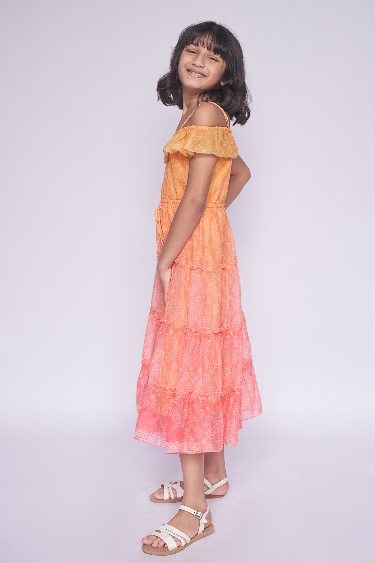 Global Desi | Global Desi Orange Gown 1