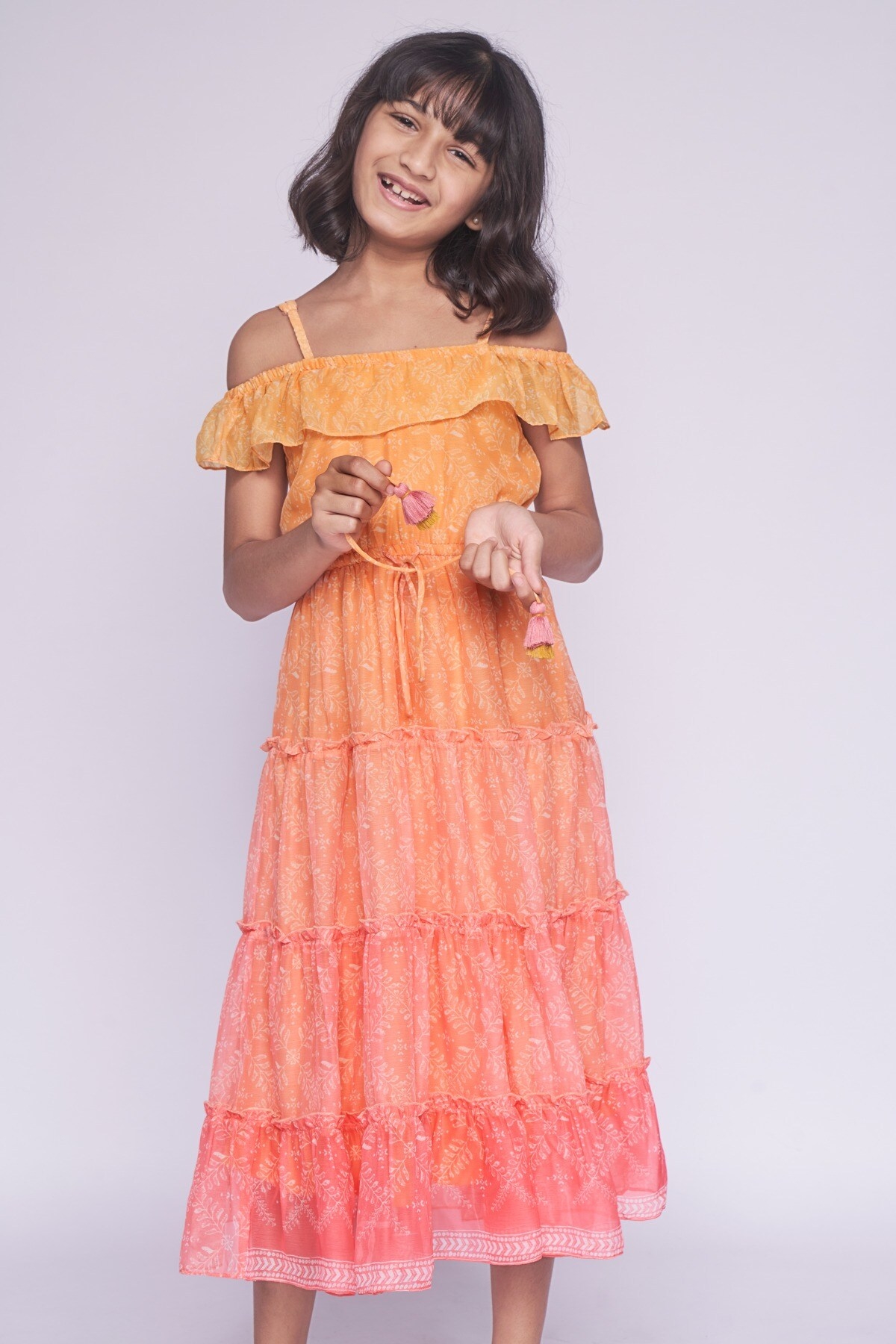 Global Desi | Global Desi Orange Gown 3
