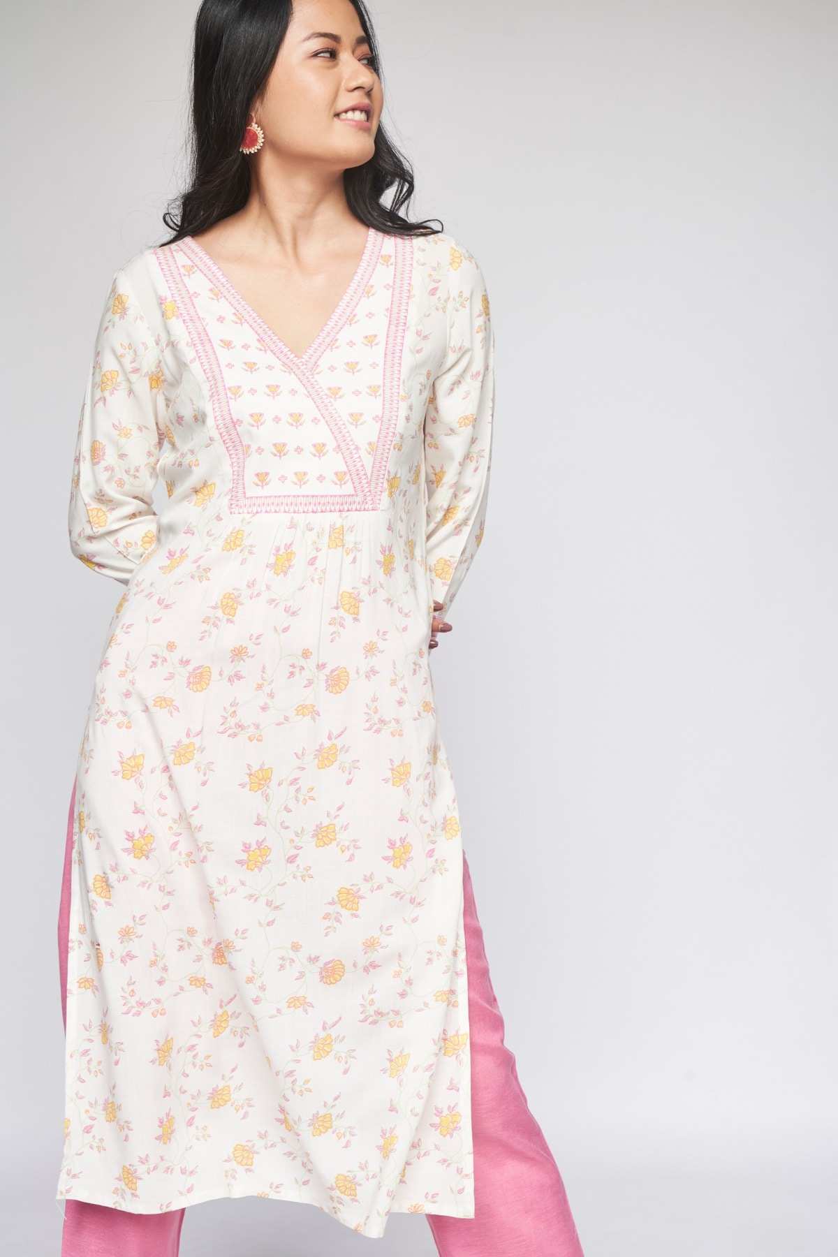 Global Desi Off White Kurta