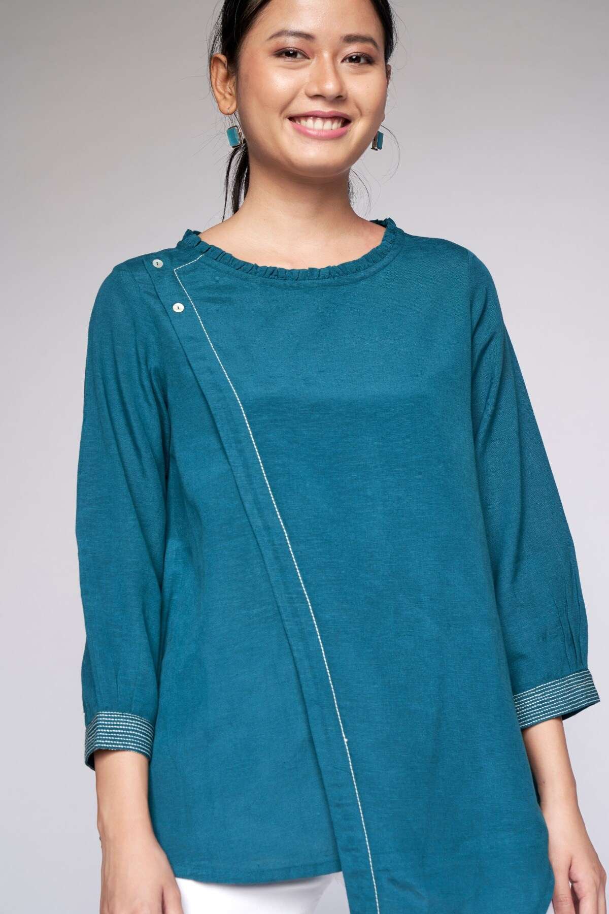 Global Desi Teal Top