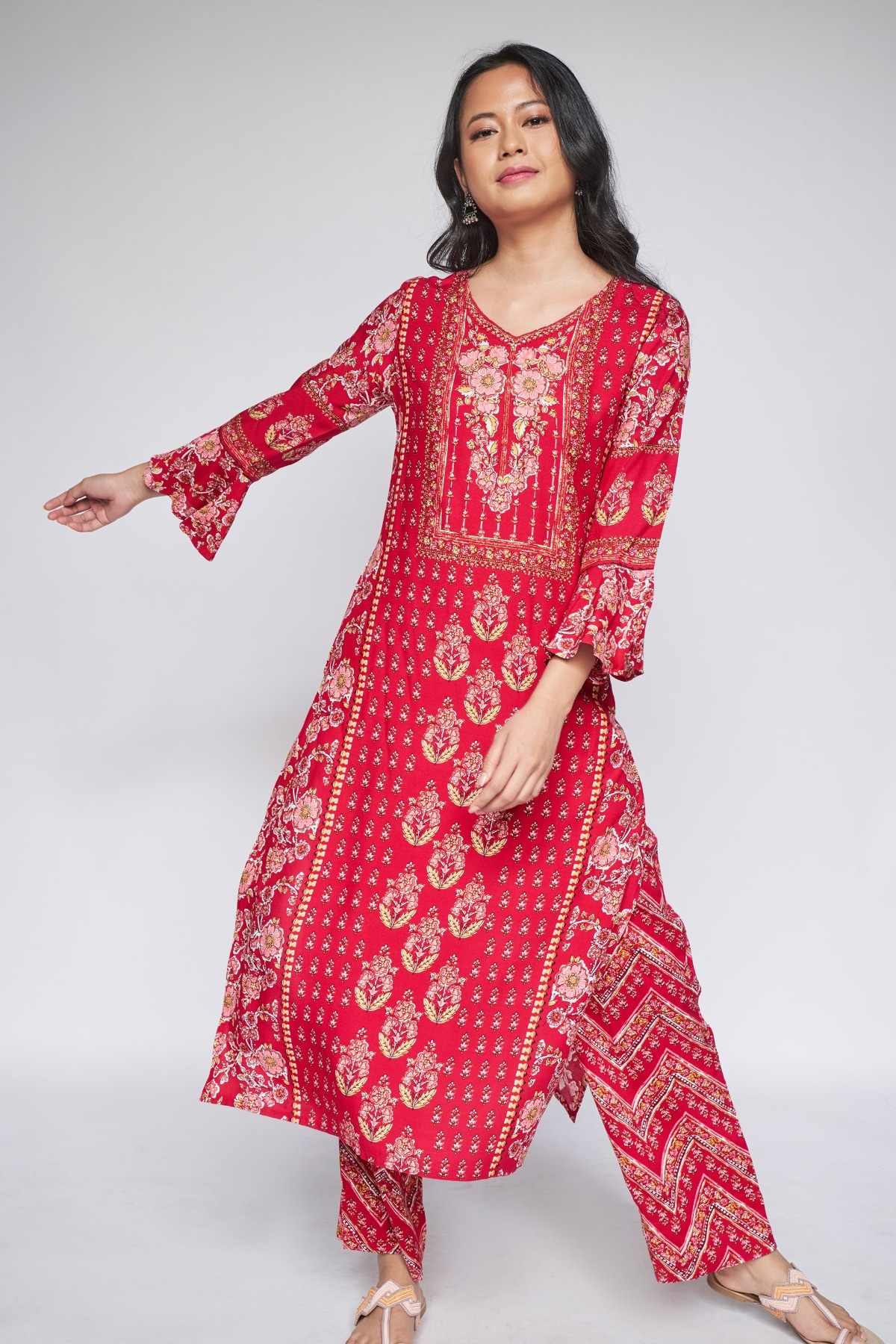 Global Desi Red Kurta