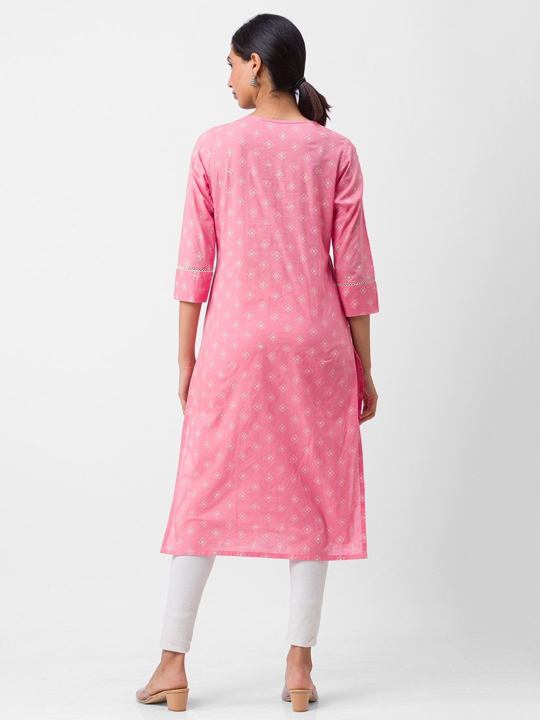 globus | Women's Pink Cotton Printed Kurtas 2