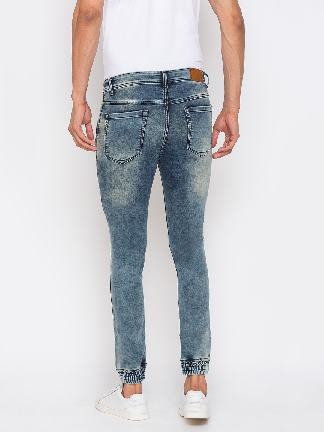 globus | Men's Blue Denim Solid Joggers Jeans 2