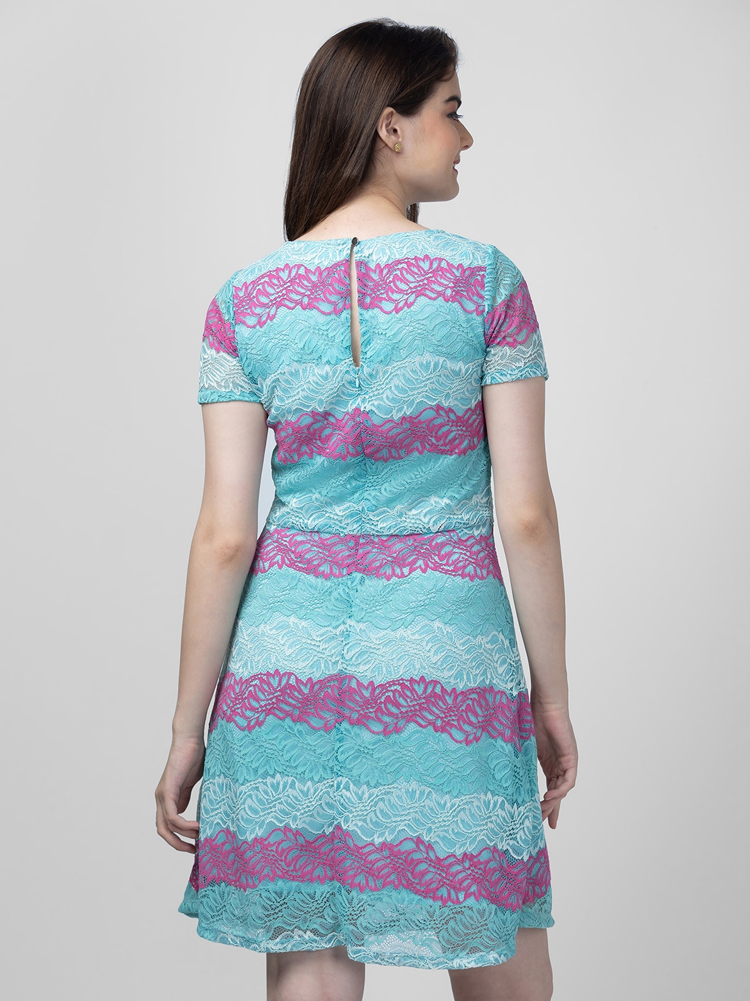globus | Globus Women Multi Green Self Design A-Line Dress 1