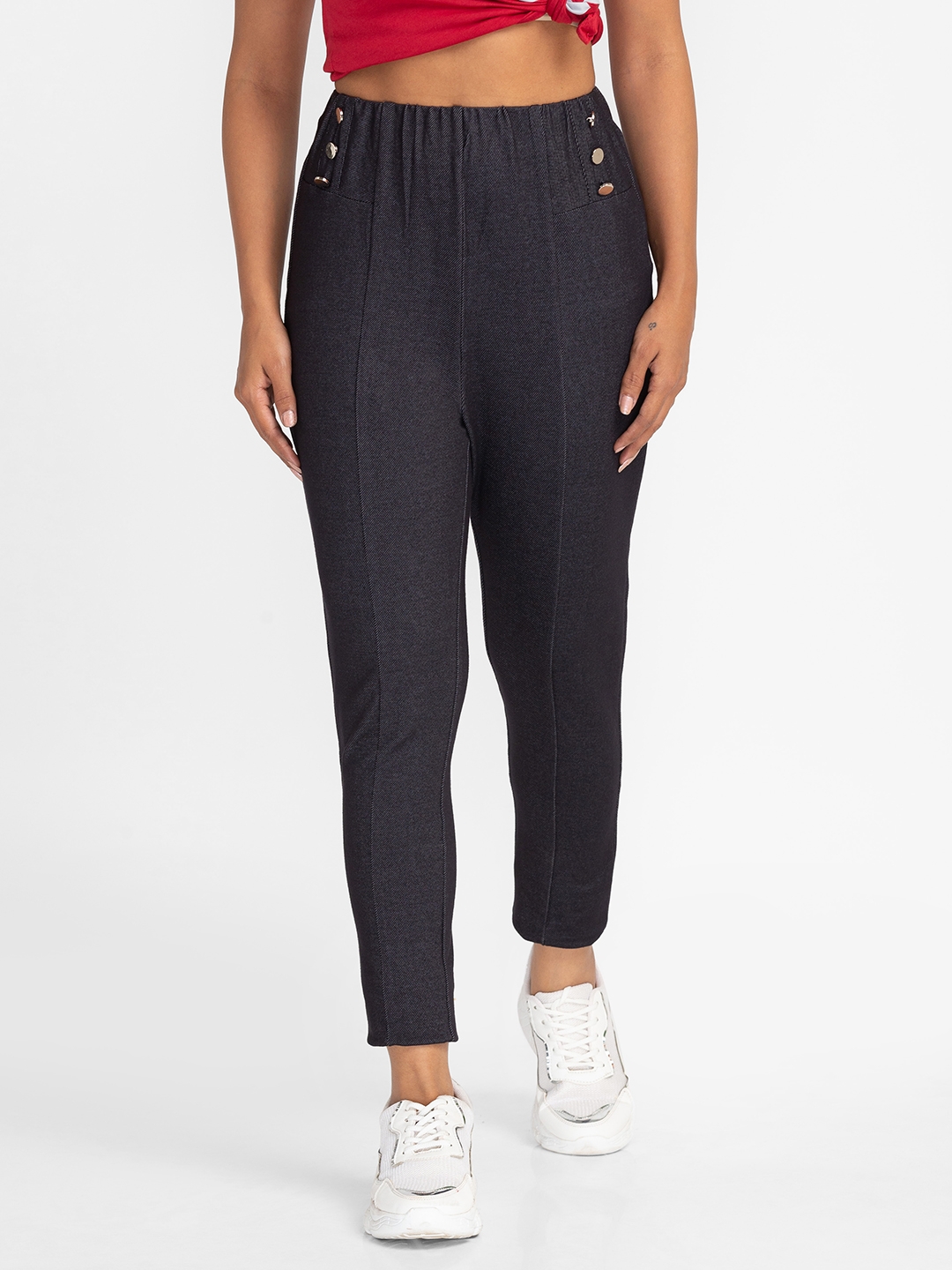 Women Relaxed Polyester Trousers