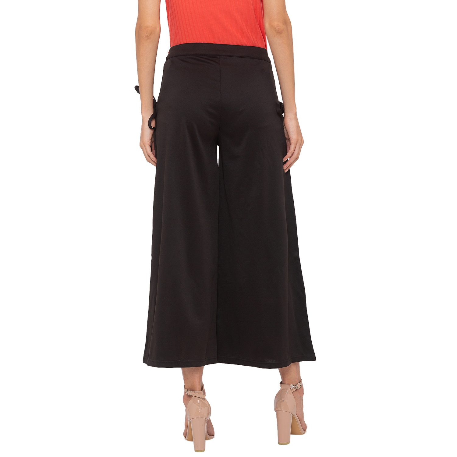 globus | Women's Black Polyester Solid Culottes 2
