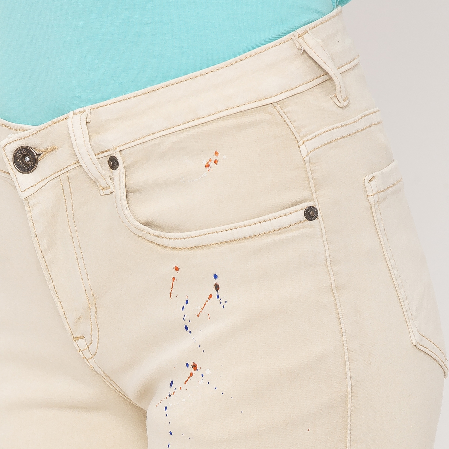 globus | Women's Beige Cotton Printed Shorts 4