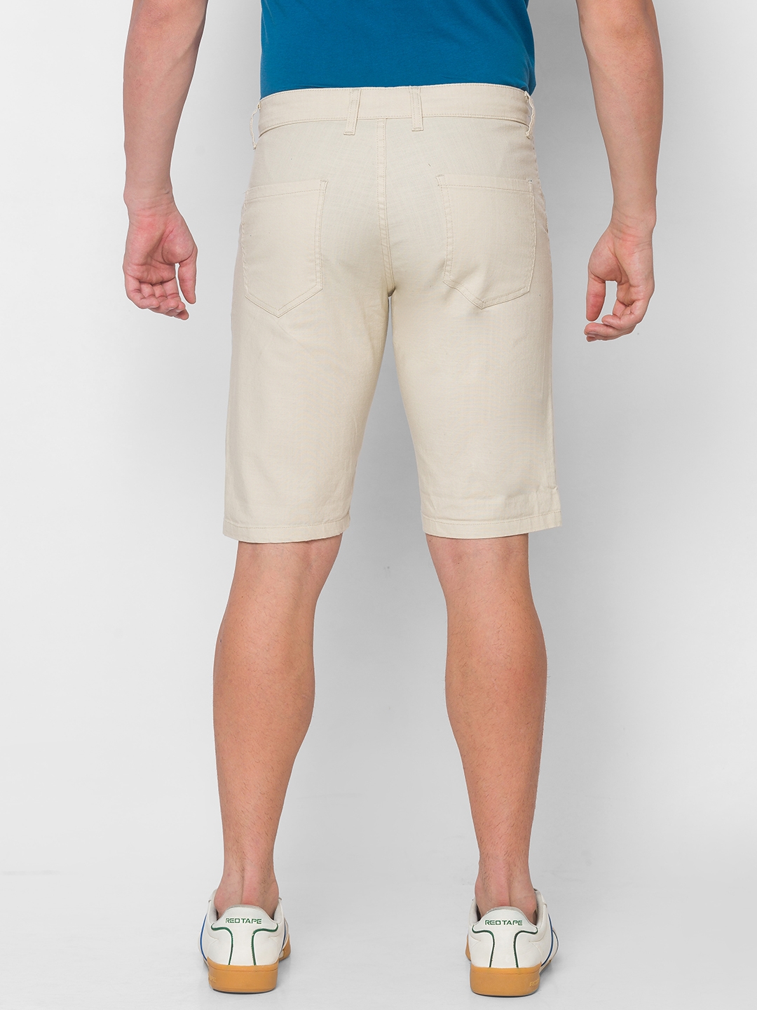globus | Men's Beige Cotton Solid Shorts 2
