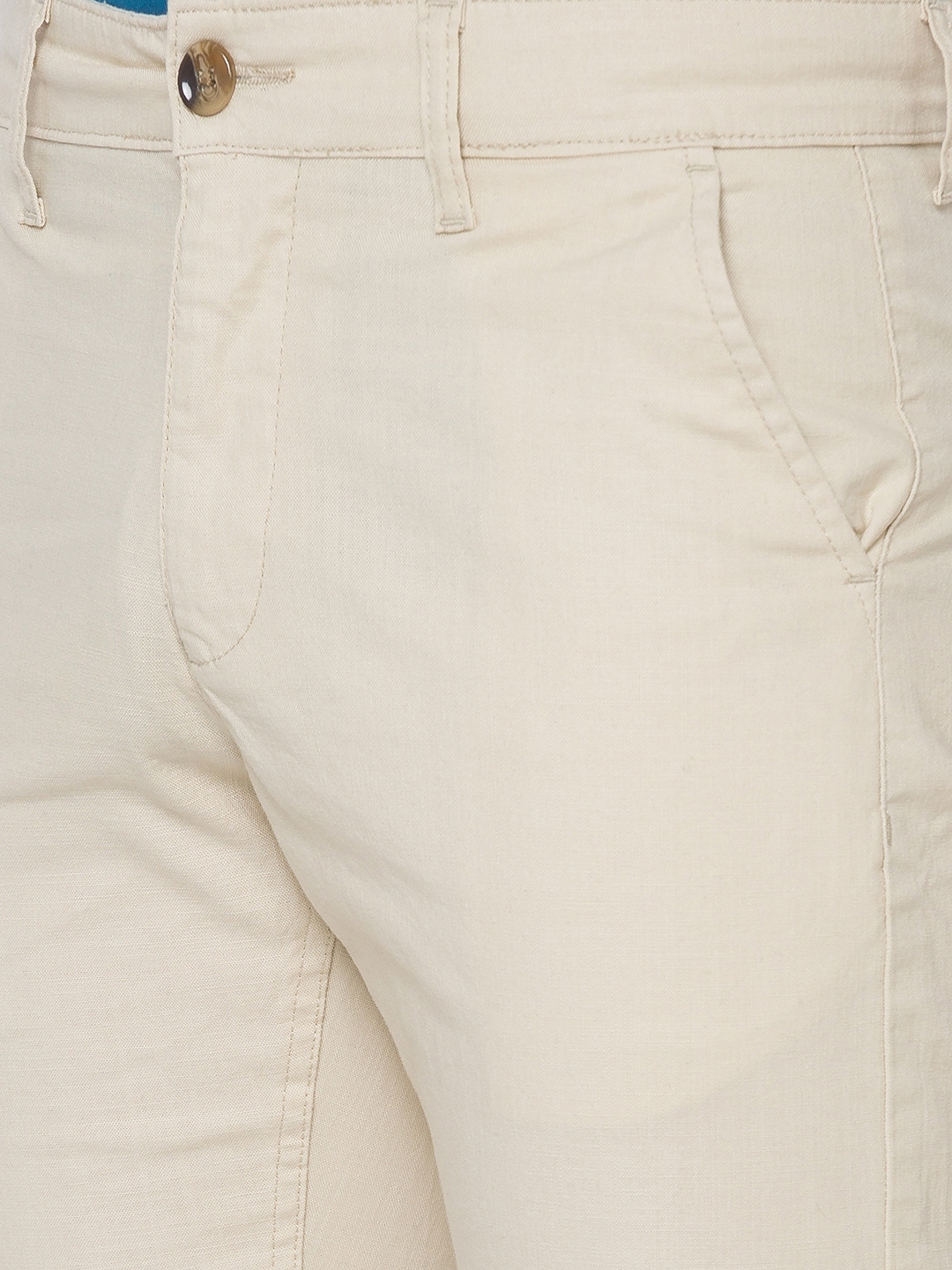 globus | Men's Beige Cotton Solid Shorts 4