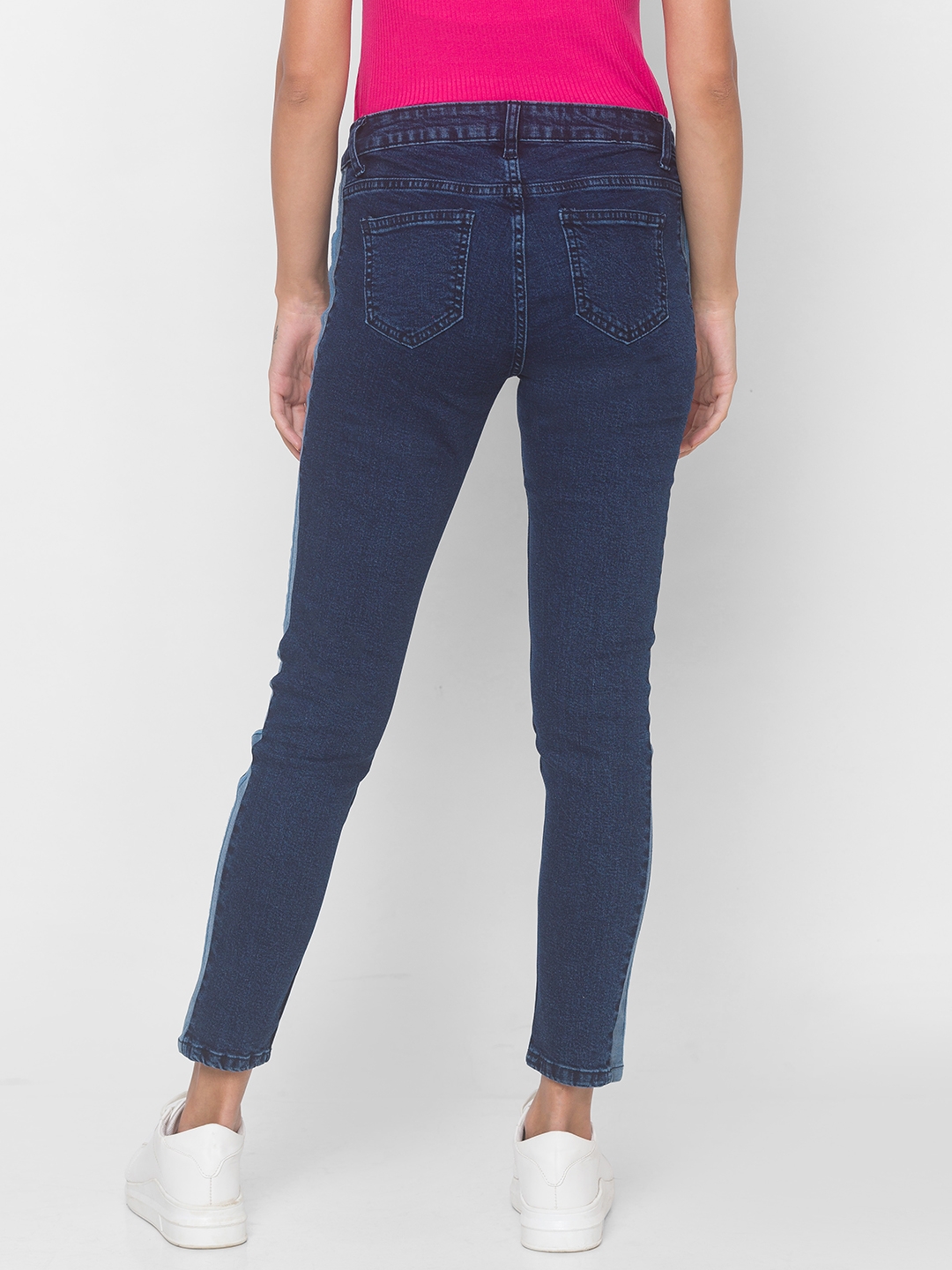 globus | Women's Blue Cotton Solid Slim Jeans 2