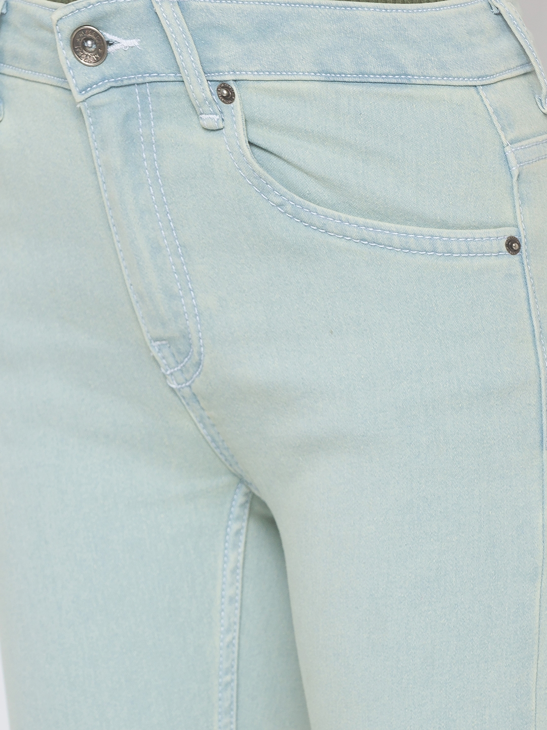 globus | Women's Blue Cotton Solid Skinny Jeans 4