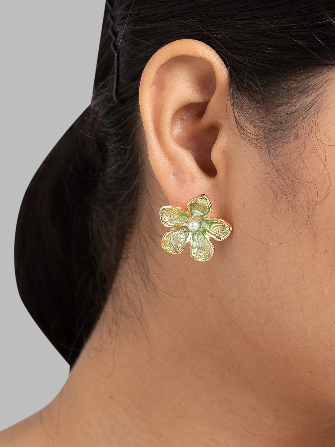 globus | Globus Floral Gold Plated Stud Earrings 3